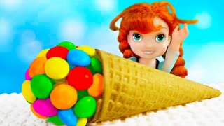 Baby Doll Ice Cream Shop & Cookie Baking Stand! Play Doll Cooking Kitchen Giant Toy Food!